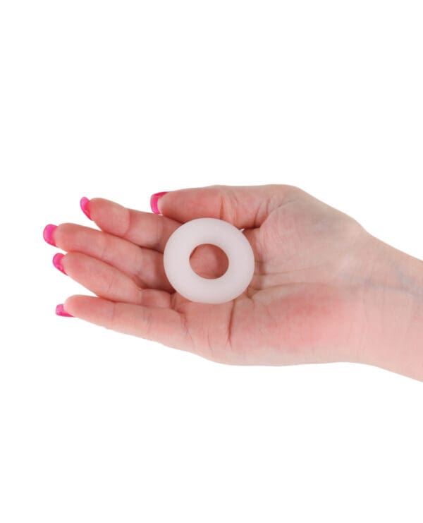 Firefly Glow in the Dark Bubble Cock Ring - Small, White - Image 4
