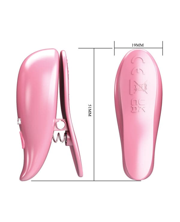 Pretty Love Leaf Wireless Vibrating Nipple Clamps - Pink - Image 5