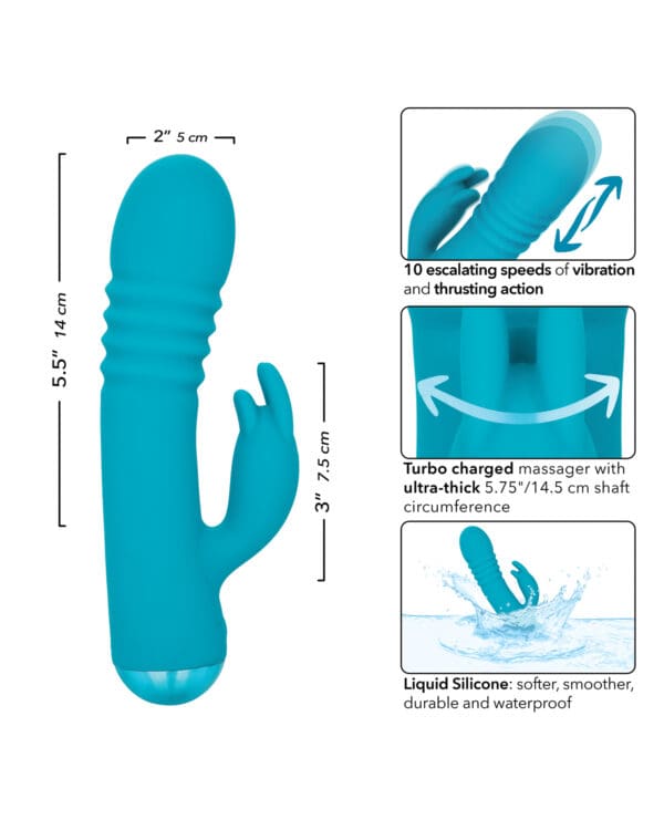 Thicc Chubby Thrusting Tickler - Aqua - Image 5