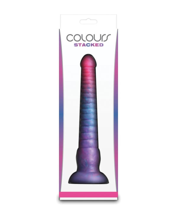Colours Stacked 9" Dildo - Pink/Blue - Image 4