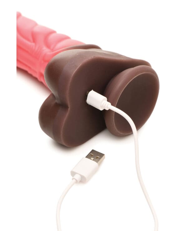 Creature Cocks Deluxe Centaur Thrusting & Vibrating Silicone Dildo w/Remote Control - Peach/Brown - Image 4