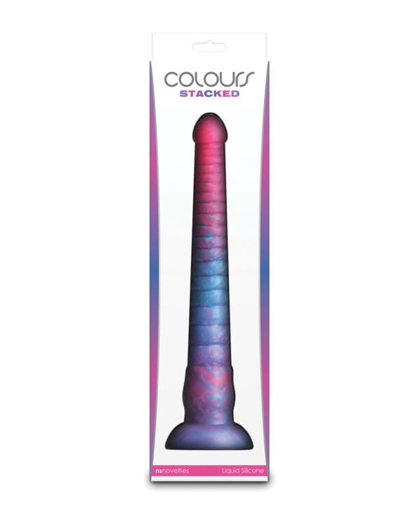 Colours Stacked 12" Dildo - Pink/Blue - Image 4