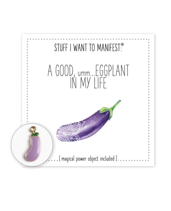 Warm Human A Good Eggplant In My Life Mini Card & Charm