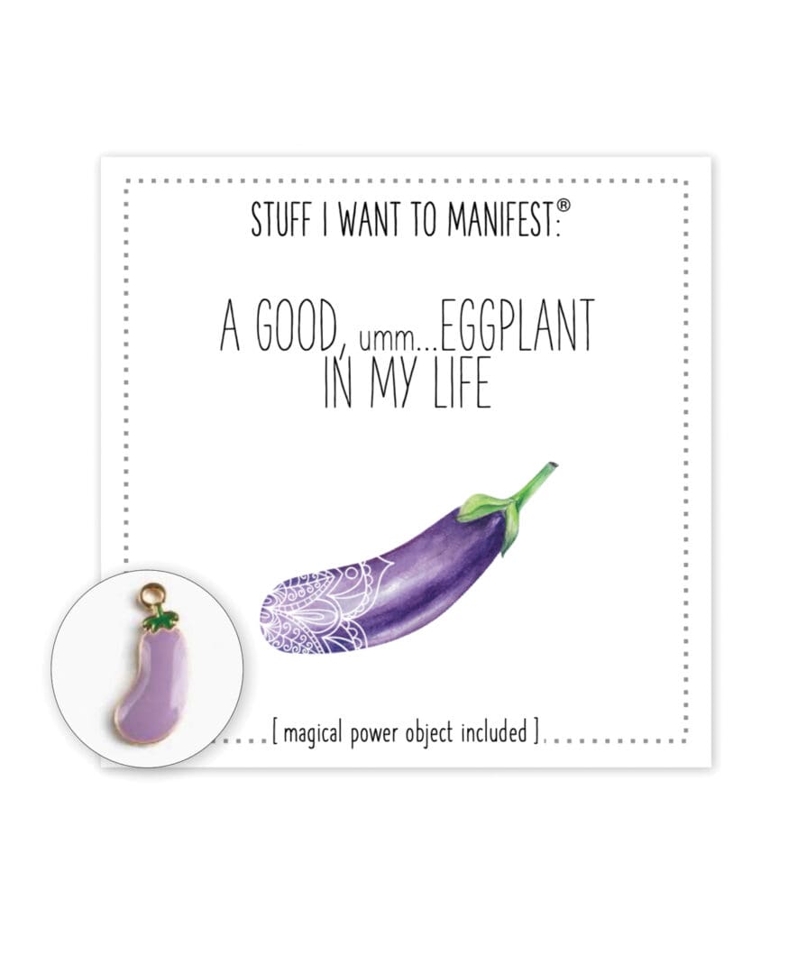Warm Human A Good Eggplant In My Life Mini Card & Charm