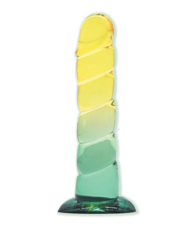 Shades Jelly Swirl TPR Gradient Dong Small - Yellow/Mint - Image 2