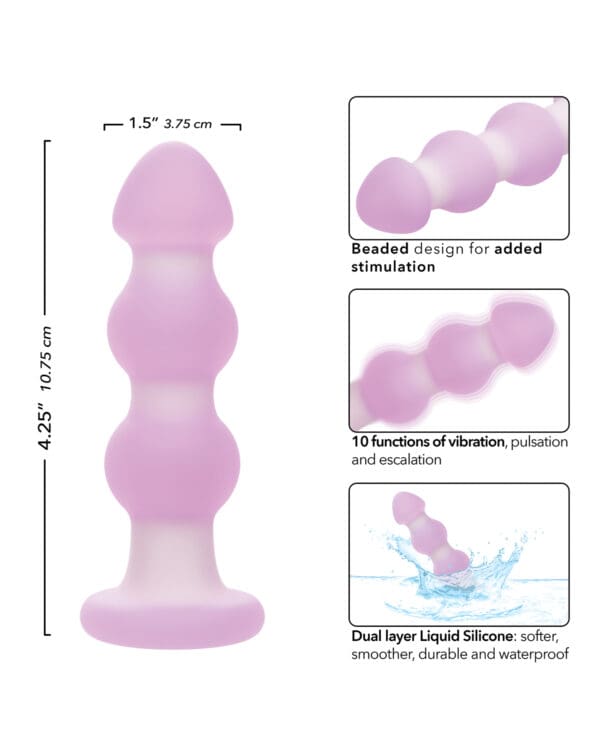 Lavender Haze Beaded Anal Probe - Lavender/White - Image 5