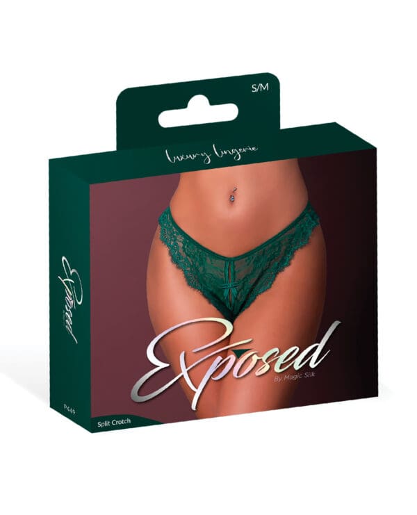 Evermore Split Crotch Panty - Emerald S/M - Image 3