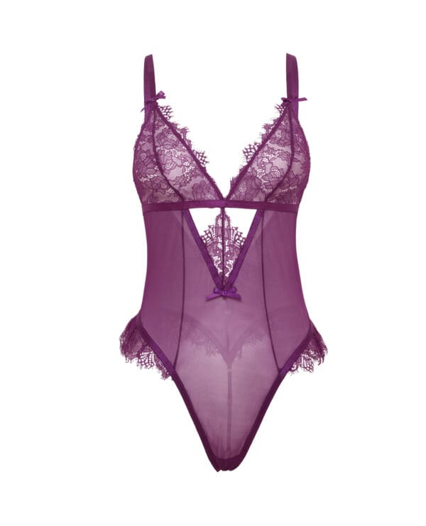 Katana Mesh & Lace Teddy - Purple S/M - Image 5