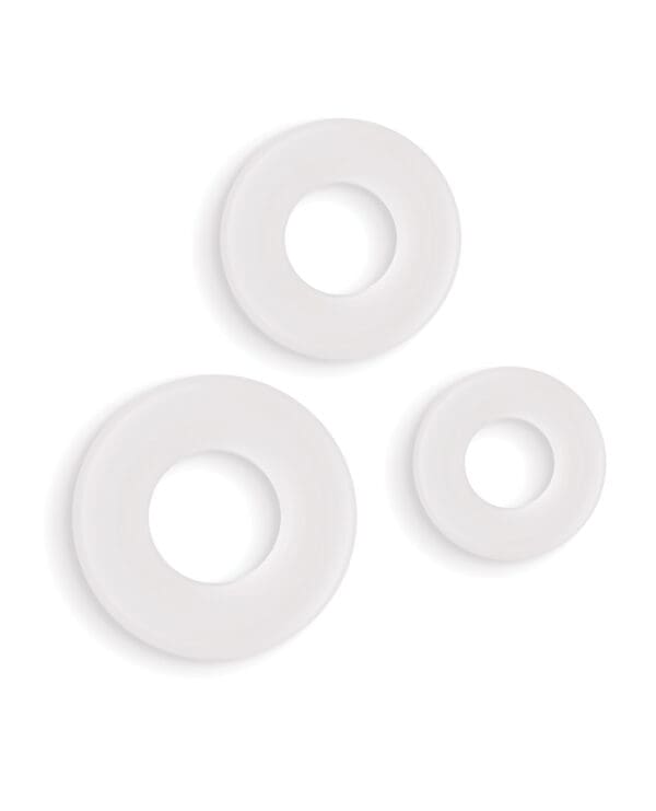 Firefly Glow in the Dark Bubble Cock Rings - White, Pack of 3 - Image 2