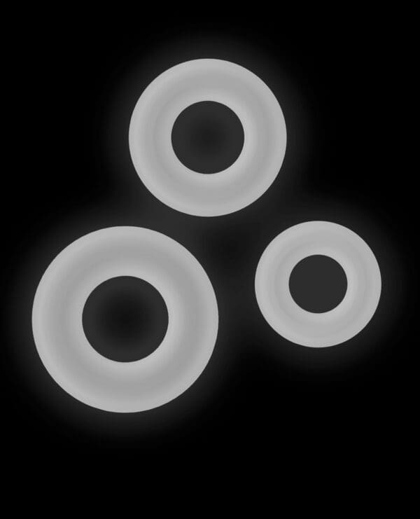 Firefly Glow in the Dark Bubble Cock Rings - White, Pack of 3 - Image 3