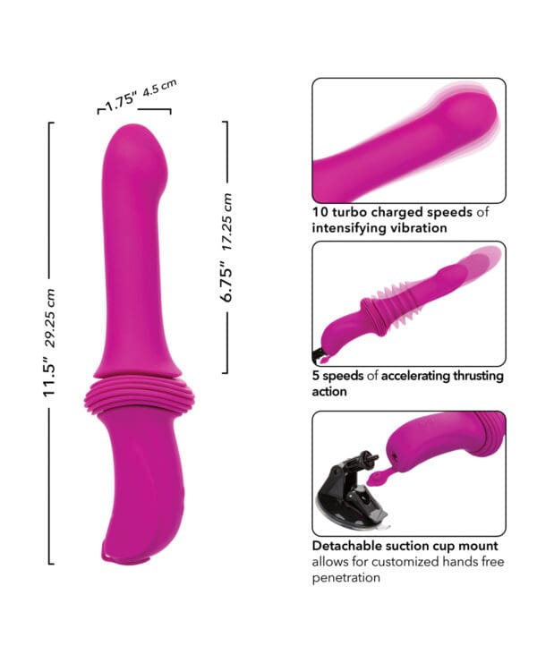 Overdrive Smooth Thruster Remote Control Sex Machine - Fuchsia/Black - Image 5