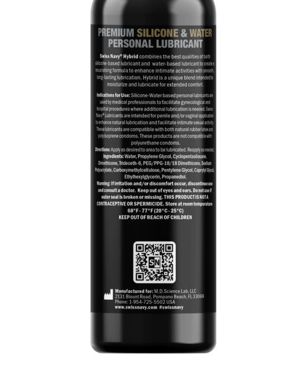 Swiss Navy Premium Hybrid Lubricant - 4 oz Bottle - Image 2