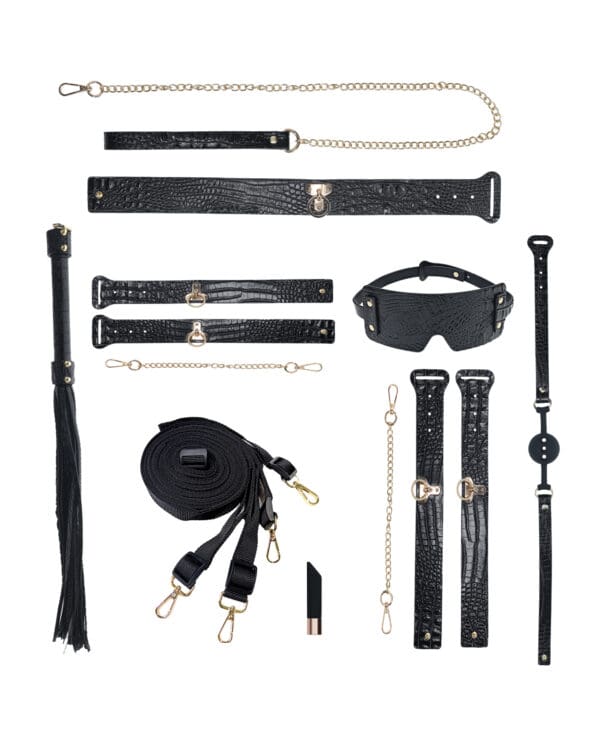 Shots Ouch! Rome Collection Bondage Kit w/Bag - Black - Image 3