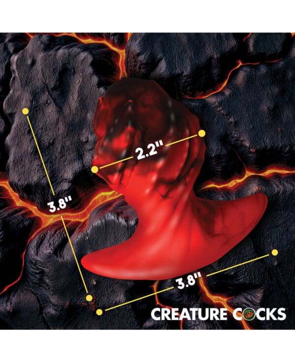 Creature Cocks Dragonspawn Silicone Butt Plug Medium - Black/Red - Image 5