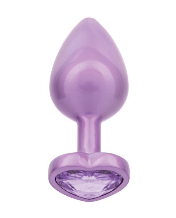 Jewel Amethyst Heart Butt Plug - Large, Purple - Image 3