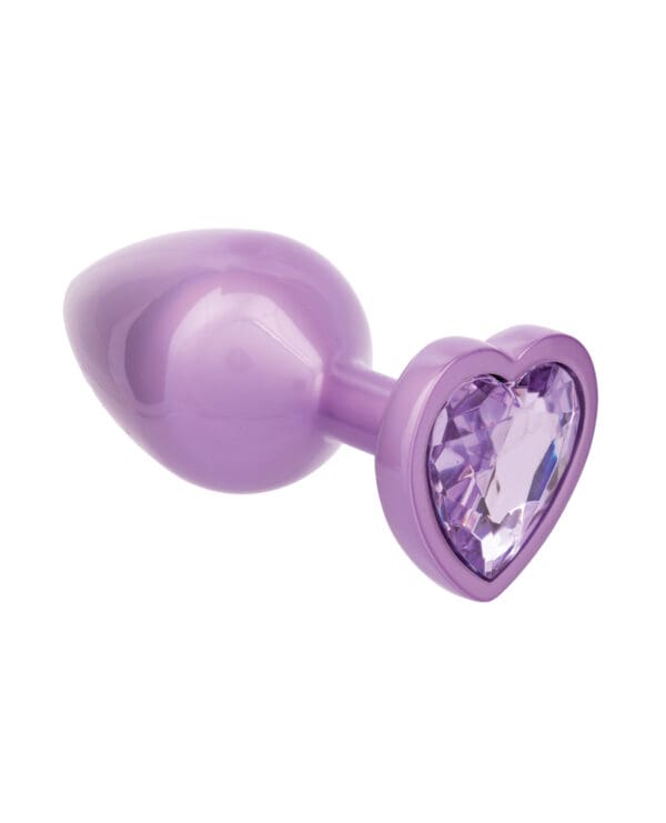 Jewel Amethyst Heart Butt Plug - Large, Purple - Image 4