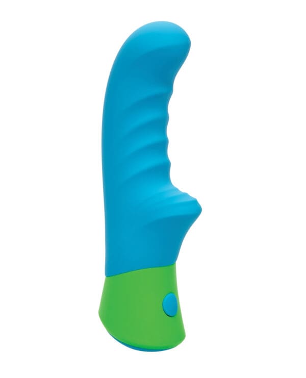Rave Ridged-G Massager w/Rippled Shaft & Stimulator - Blue/Green - Image 2