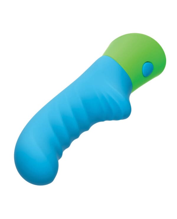 Rave Ridged-G Massager w/Rippled Shaft & Stimulator - Blue/Green - Image 3