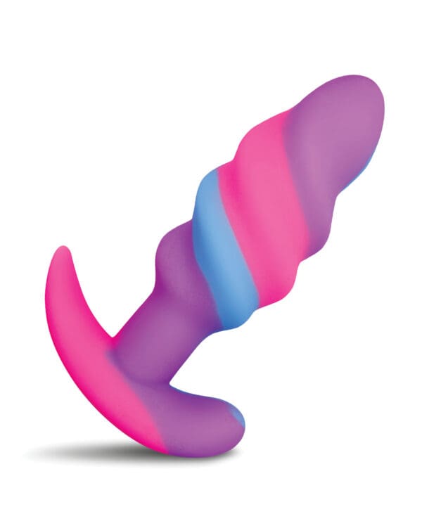 Creature Cocks - Unicorn Swirl Silicone Butt Plug - Small - Image 2