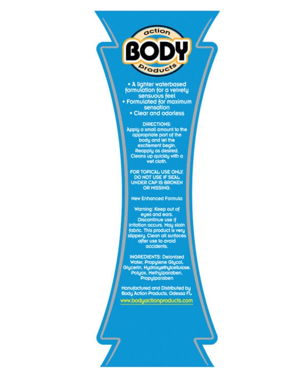 Body Action Ultra Glide Water Based Lubricant - 2.3 oz Bottle - Image 2