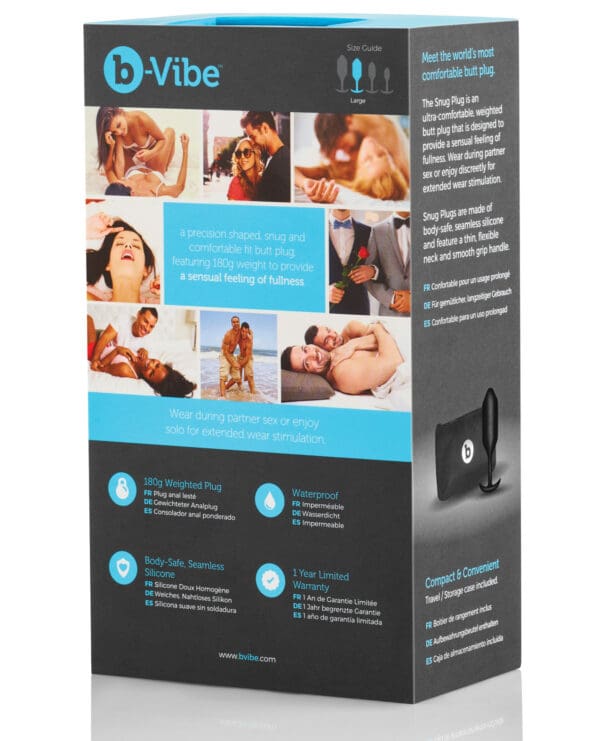 b-Vibe Weighted Snug Plug 3 - 180 g Black - Image 4