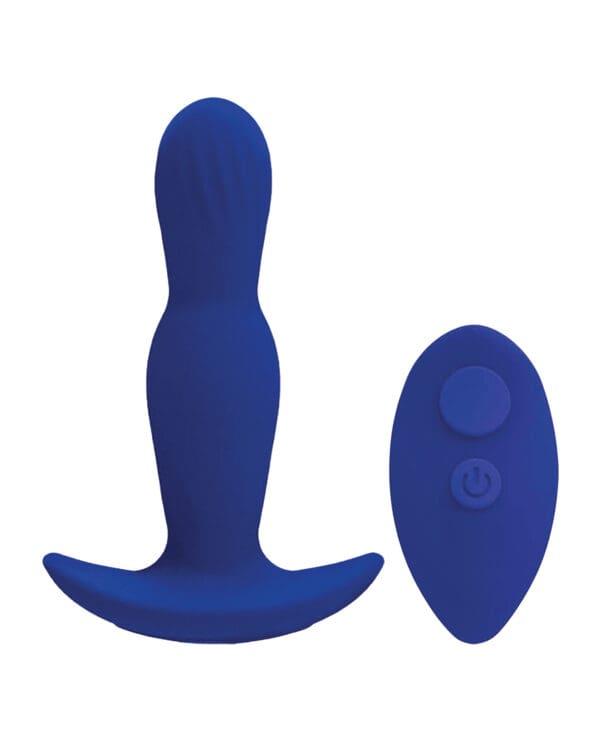 A Play Expander Rechargeable Silicone Anal Plug w/Remote - Royal Blue - Image 2