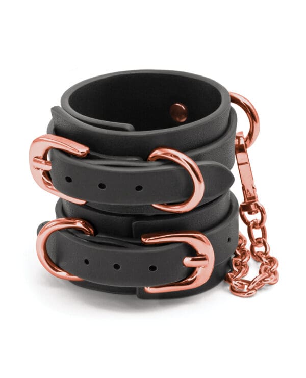Bondage Couture Wrist Cuffs - Black - Image 2