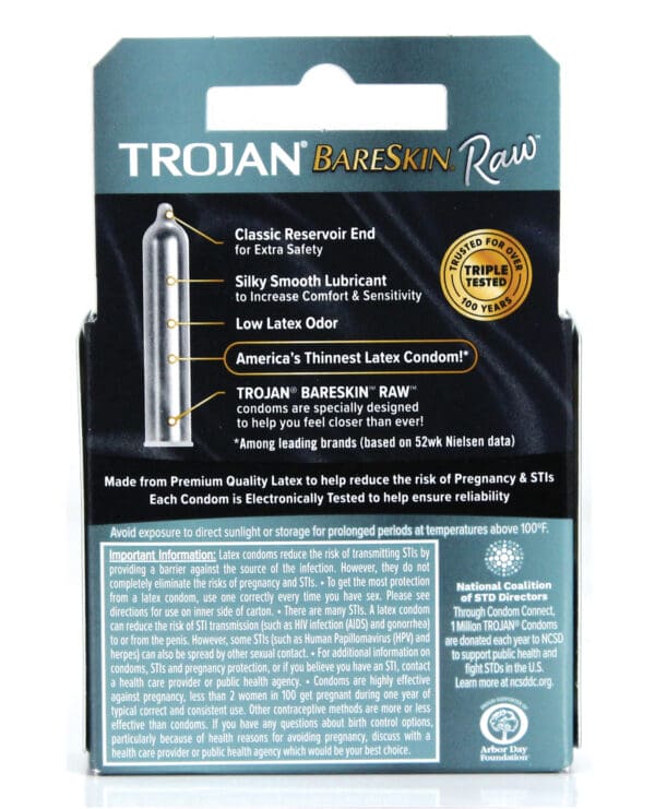 Trojan BareSkin Raw Condom - Pack of 3 - Image 2