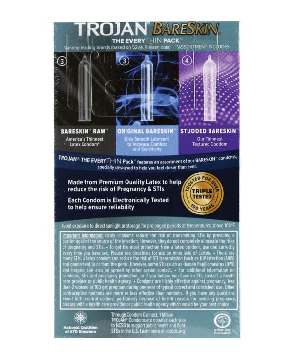 Trojan BareSkin EveryTHIN Condom - Variety Pack of 10 - Image 2