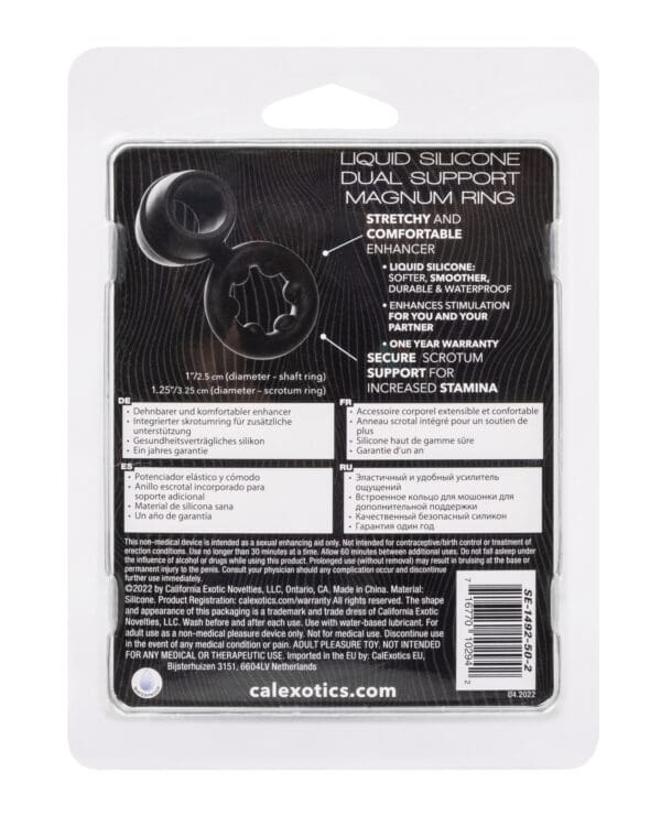 Alpha Liquid Silicone Dual Magnum Ring - Black - Image 2