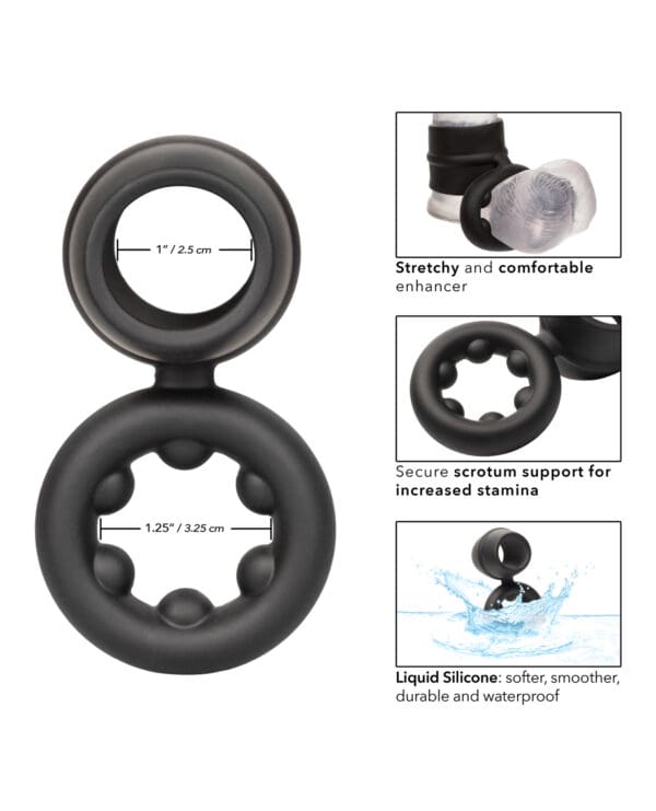 Alpha Liquid Silicone Dual Magnum Ring - Black - Image 5
