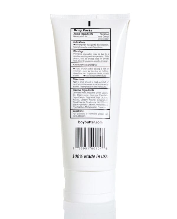 Boy Butter Desensitizing Comfort Cream - 6 oz Lube Tube - Image 2