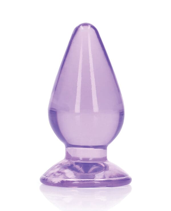 Shots RealRock Crystal Clear 3.5" Anal Plug - Purple - Image 2