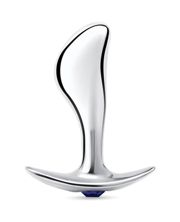 Blue Line 2.5" Stainless Steel Bling Prostate Massager Plug - Image 2