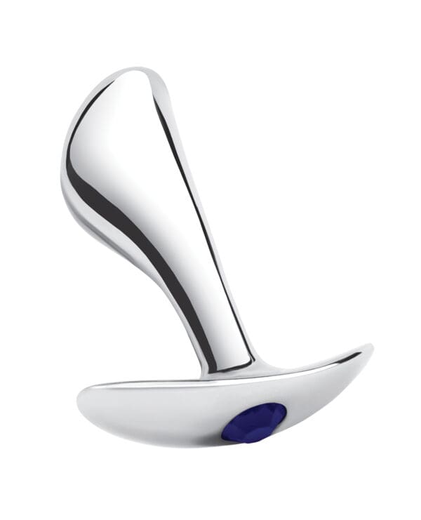 Blue Line 2.5" Stainless Steel Bling Prostate Massager Plug - Image 3