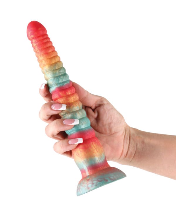Colours Stacked 9" Dildo - Red/Gold - Image 3