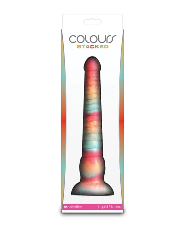 Colours Stacked 9" Dildo - Red/Gold - Image 4