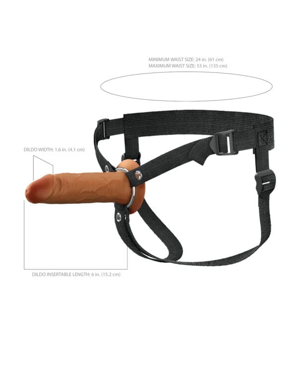 Fantasy X-tensions Elite 6" Silicone Hollow Strap-on w/Harness - Brown - Image 4