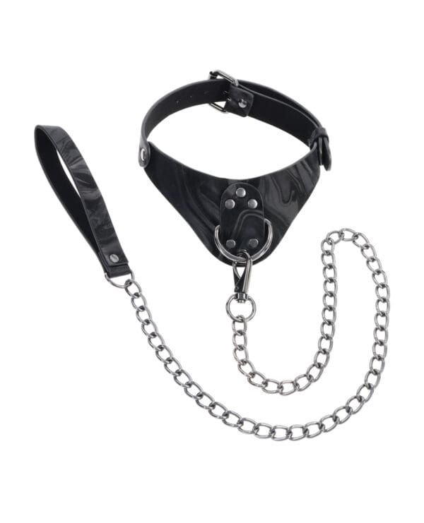 Sportsheets Velvet Noir Collar & Leash - Black - Image 2