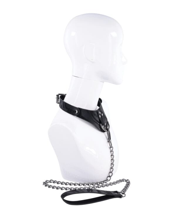 Sportsheets Velvet Noir Collar & Leash - Black - Image 5