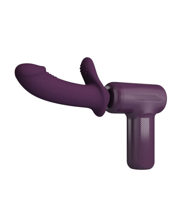 Pretty DJ Scholar Love Dual Thrusting Gun Massager - Purple - Image 2