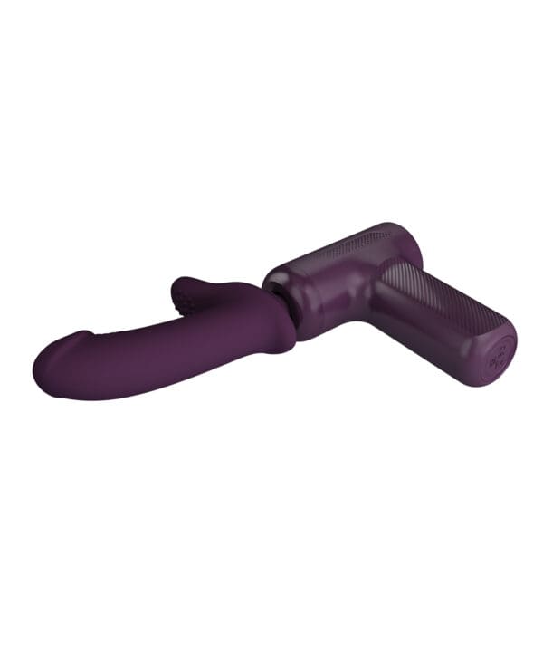 Pretty DJ Scholar Love Dual Thrusting Gun Massager - Purple - Image 3