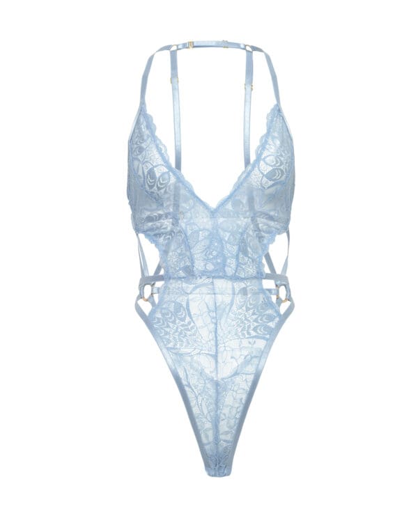 Lina Lace Halter Teddy - Brunnera Blue S/M - Image 5