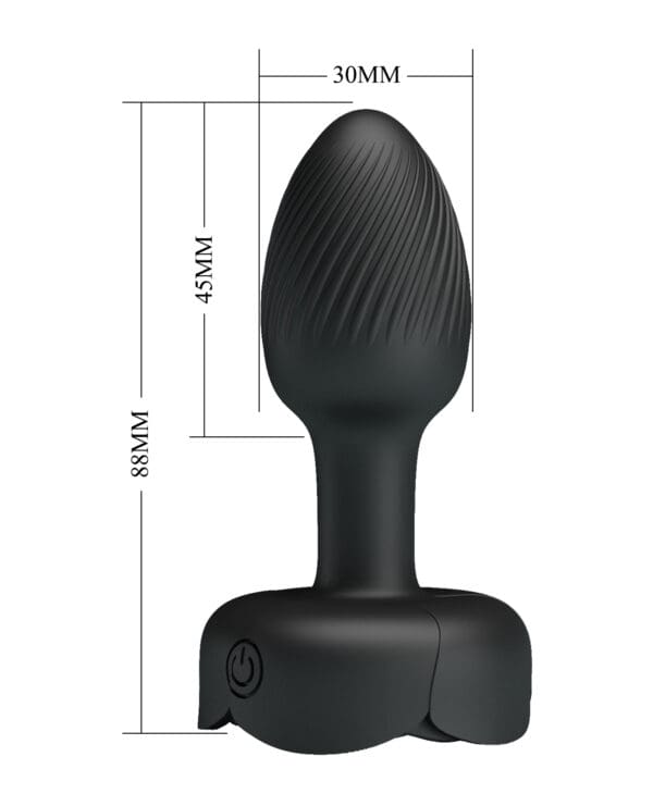 Pretty Love Olman Small Butt Plug w/Multi Color Bottom Light - Black - Image 5