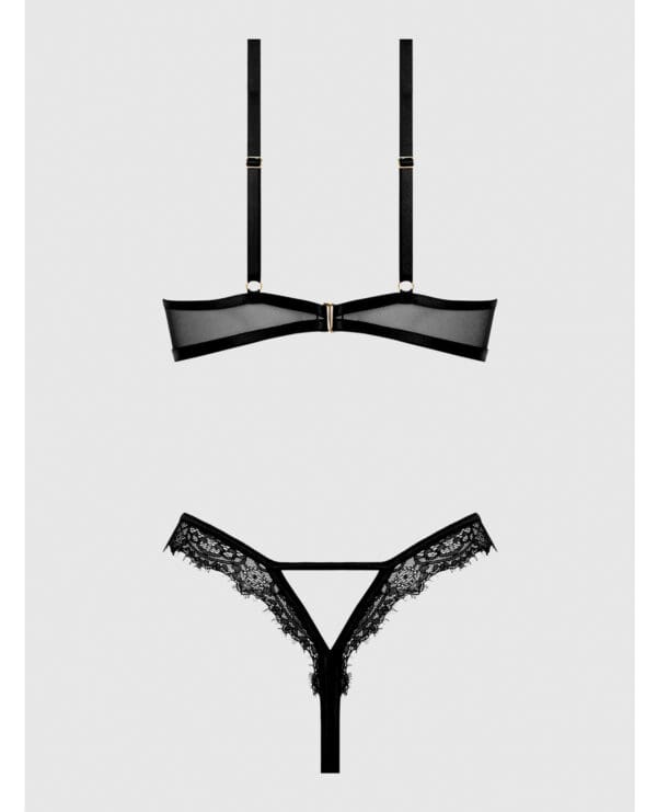 Nadia Lace & Mesh Cutout Teddy - Black 1X/2X - Image 4