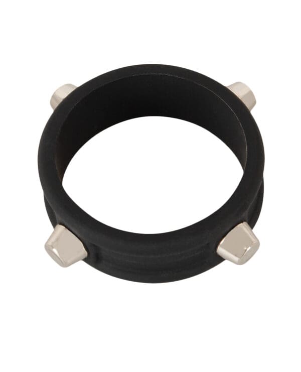 Rebel Cock Ring w/Stubs - Black - Image 2