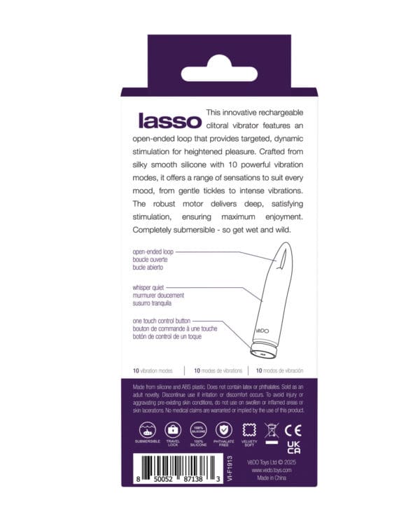 VeDO Lasso Rechargeable Bullet Vibe - Purple - Image 5