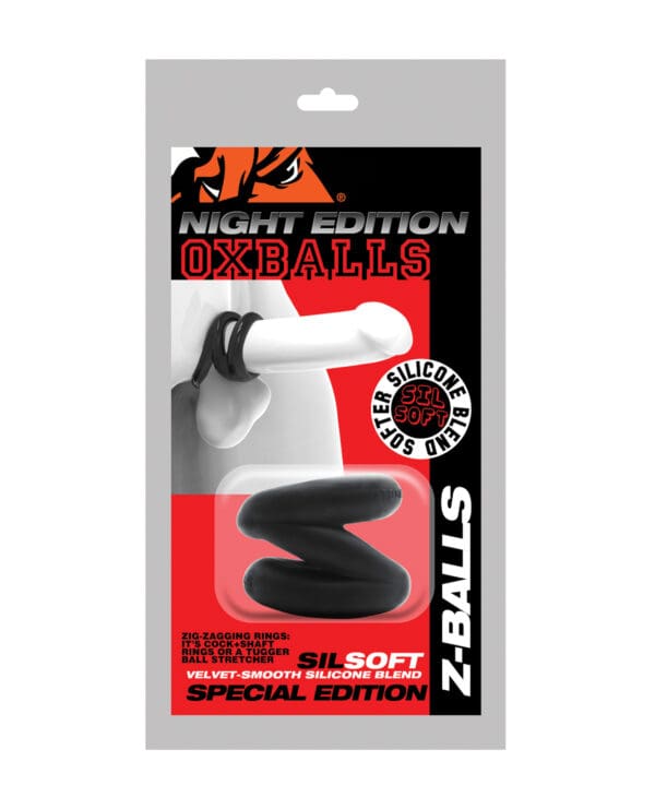 Oxballs Z-Ball Zig Zag Cock Ring & Ball Stretcher - Special Edition Night - Image 5