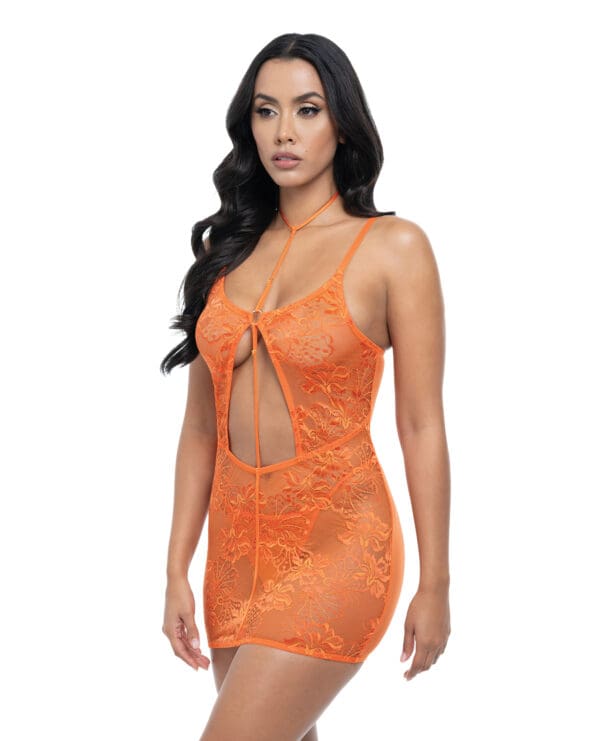 Presley Lace Babydoll w/G-String 2 pc Set - Dragon Fire Orange L/XL - Image 2
