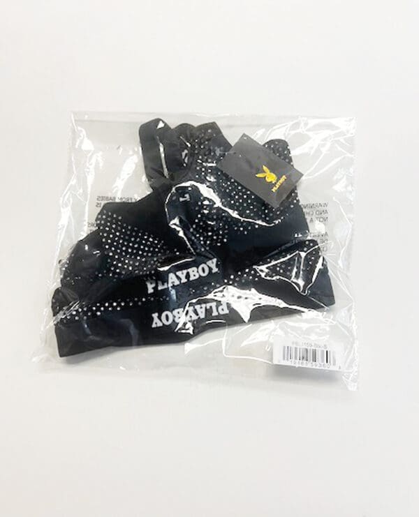 Playboy Disco Fever Rhinestone Bralette w/Thong 2 pc Set - Black 2X - Image 3